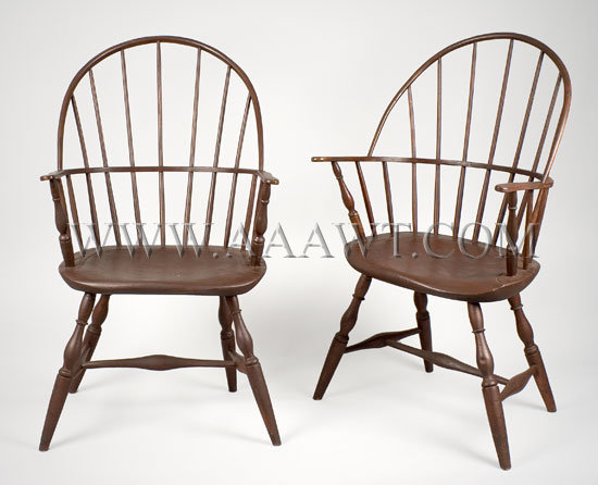 Pair Of Sack-Back Windsor Armchairs
New England, probably Massachusetts
Circa 1780-1800, entire view